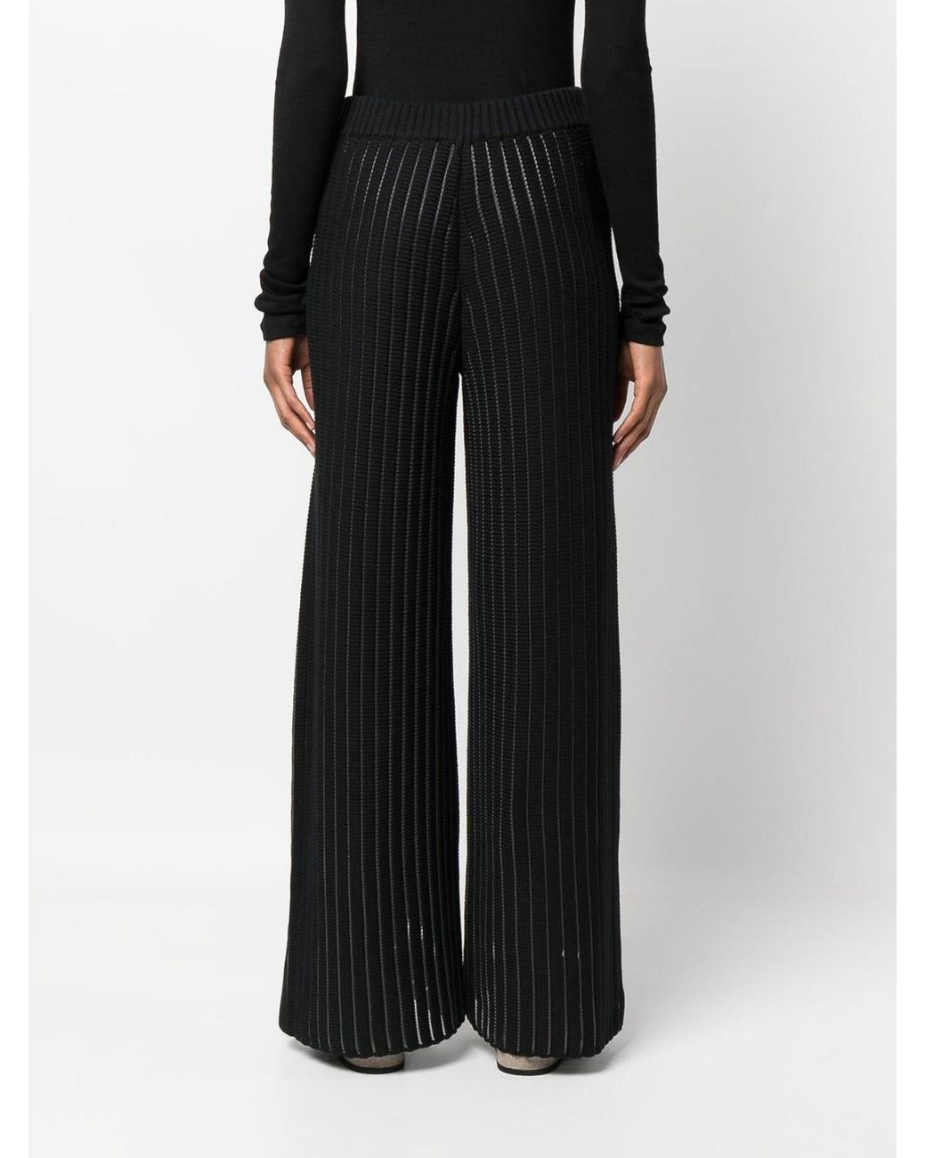 Fabiana Filippi Black Wide Leg Knittedd Trousers