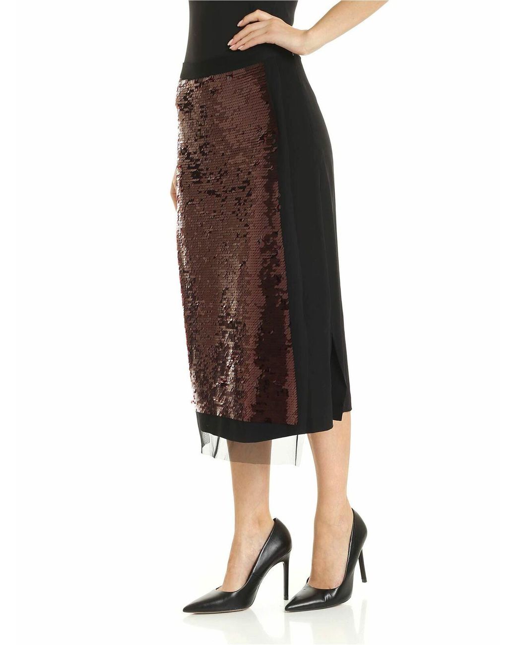 McQ Alexander McQueen Black Maxi-Sequins Skirt