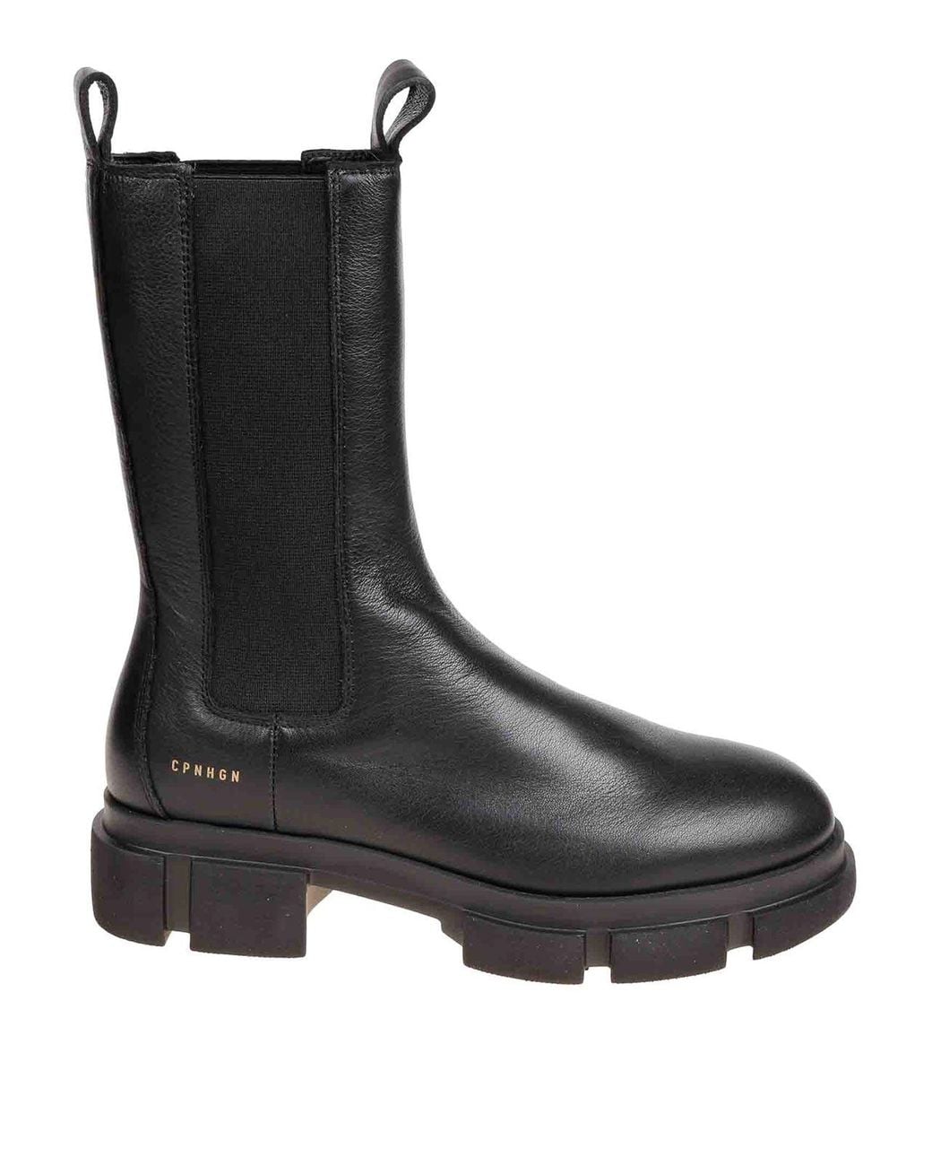 COPENHAGEN Black Leather Chelsea Boot