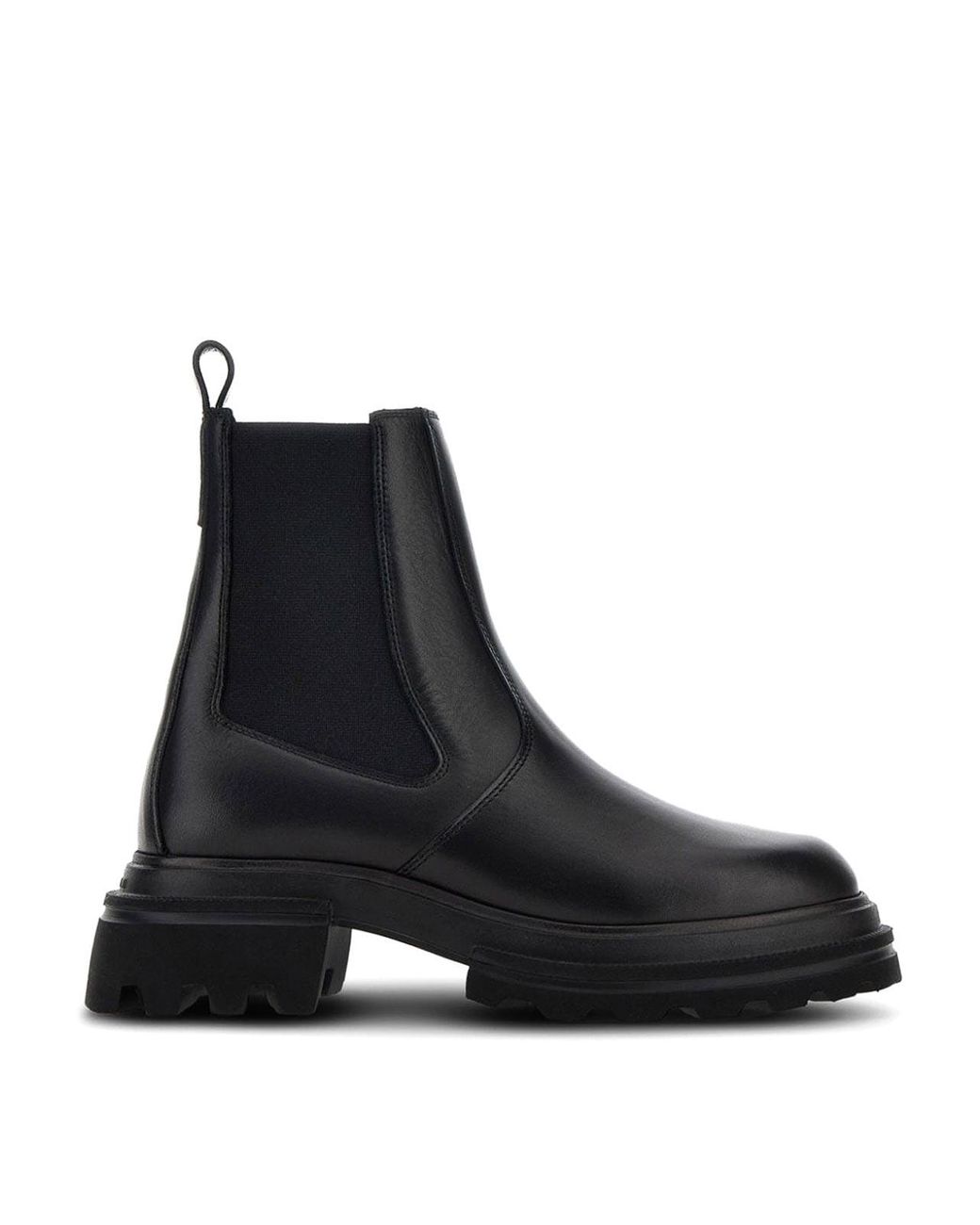Hogan Black Mini Leather Chelsea Ankle Boots