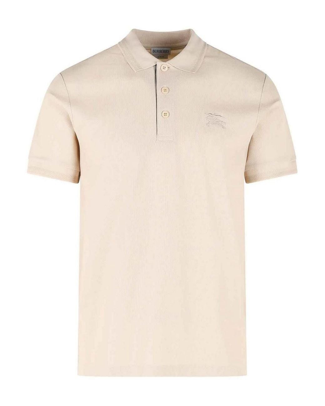 Burberry Natural Eddie Cotton Polo Shirt for men