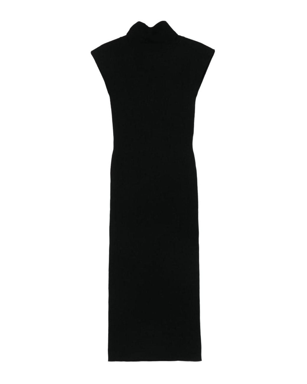 Alberta Ferretti Black Long Fitted Viscose Dress By