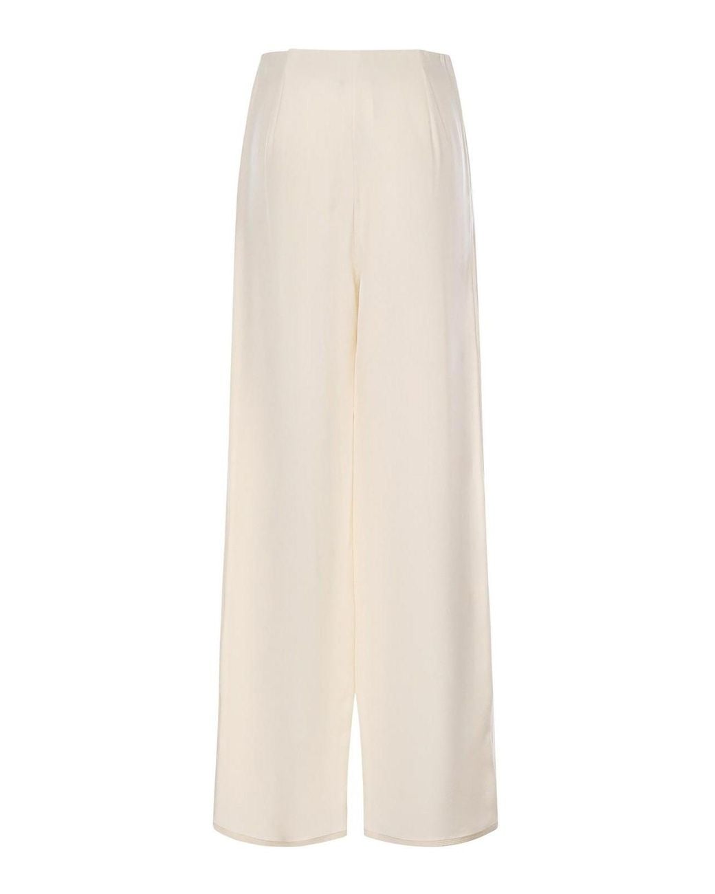 Max Mara White Swamp Silk Blend Trousers