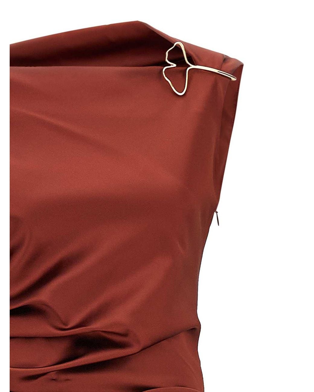 Max Mara Red Dream Satin Dress