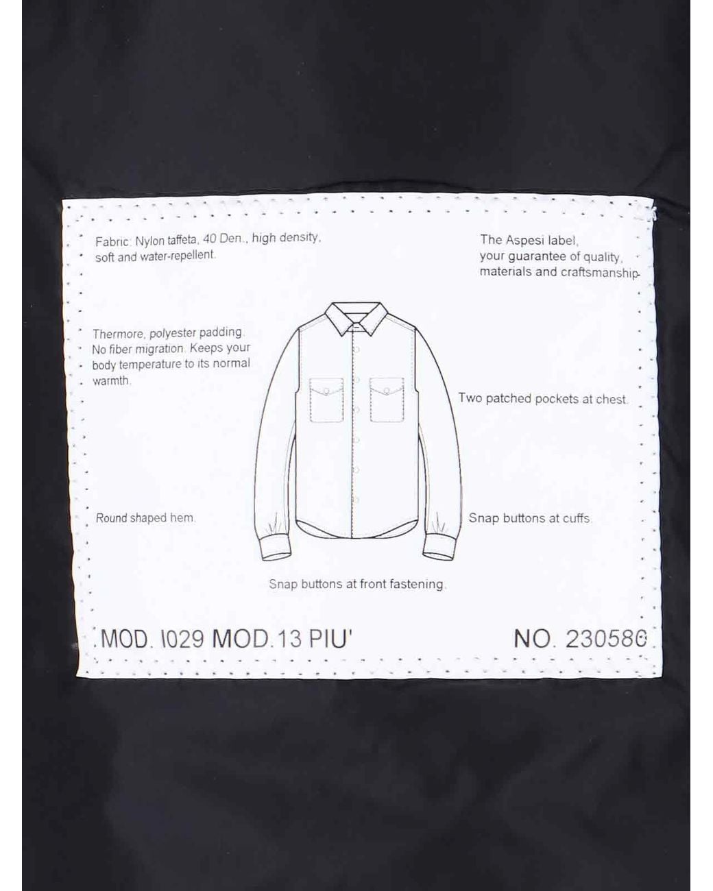 Aspesi Blue Nylon Shirt Jacket for men