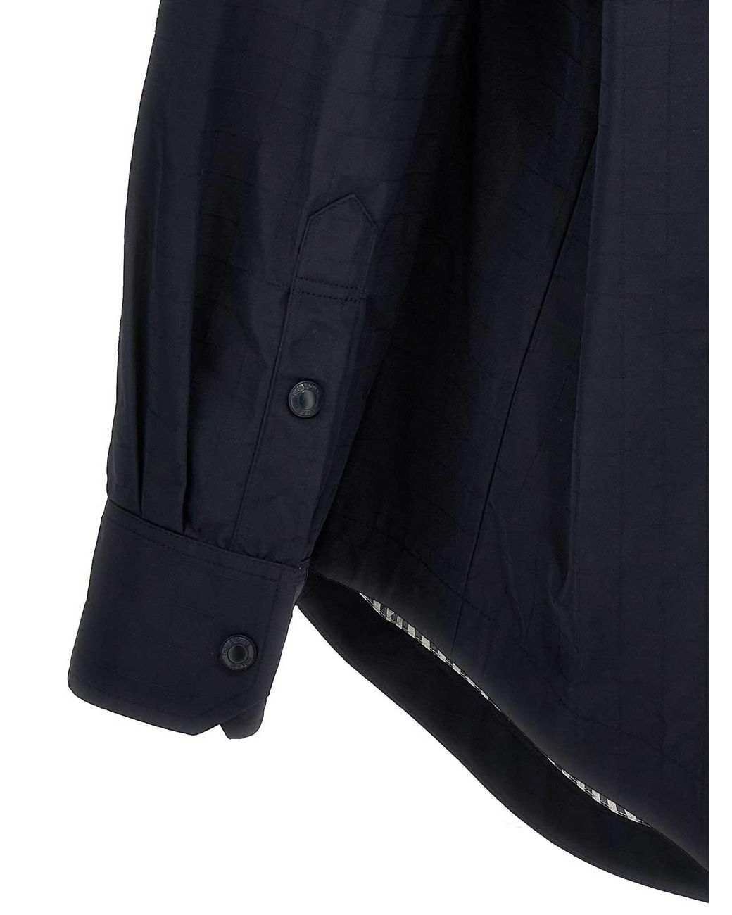 Thom Browne Blue Snap Front Overshirt for men