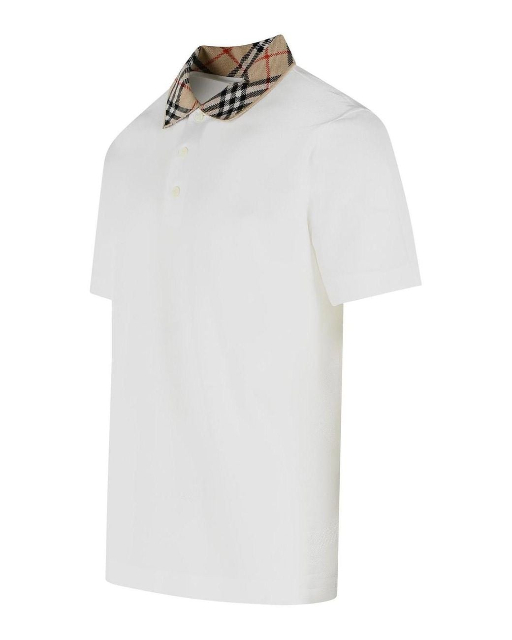 Burberry White Evan Cotton Polo Shirt for men