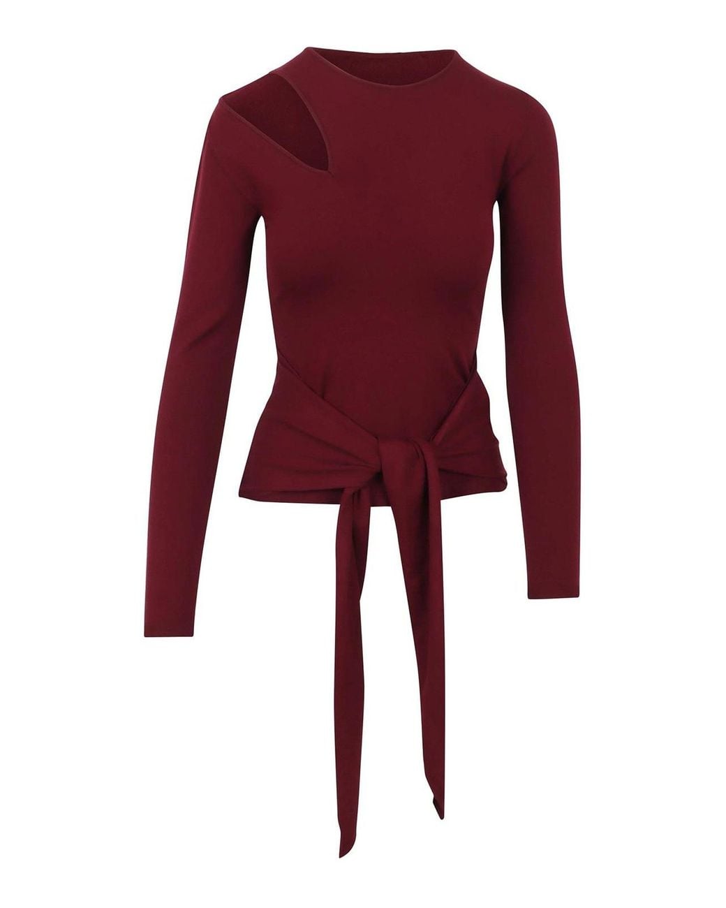 FEDERICA TOSI Red Sweater With Cut-Out Shoulder Detail
