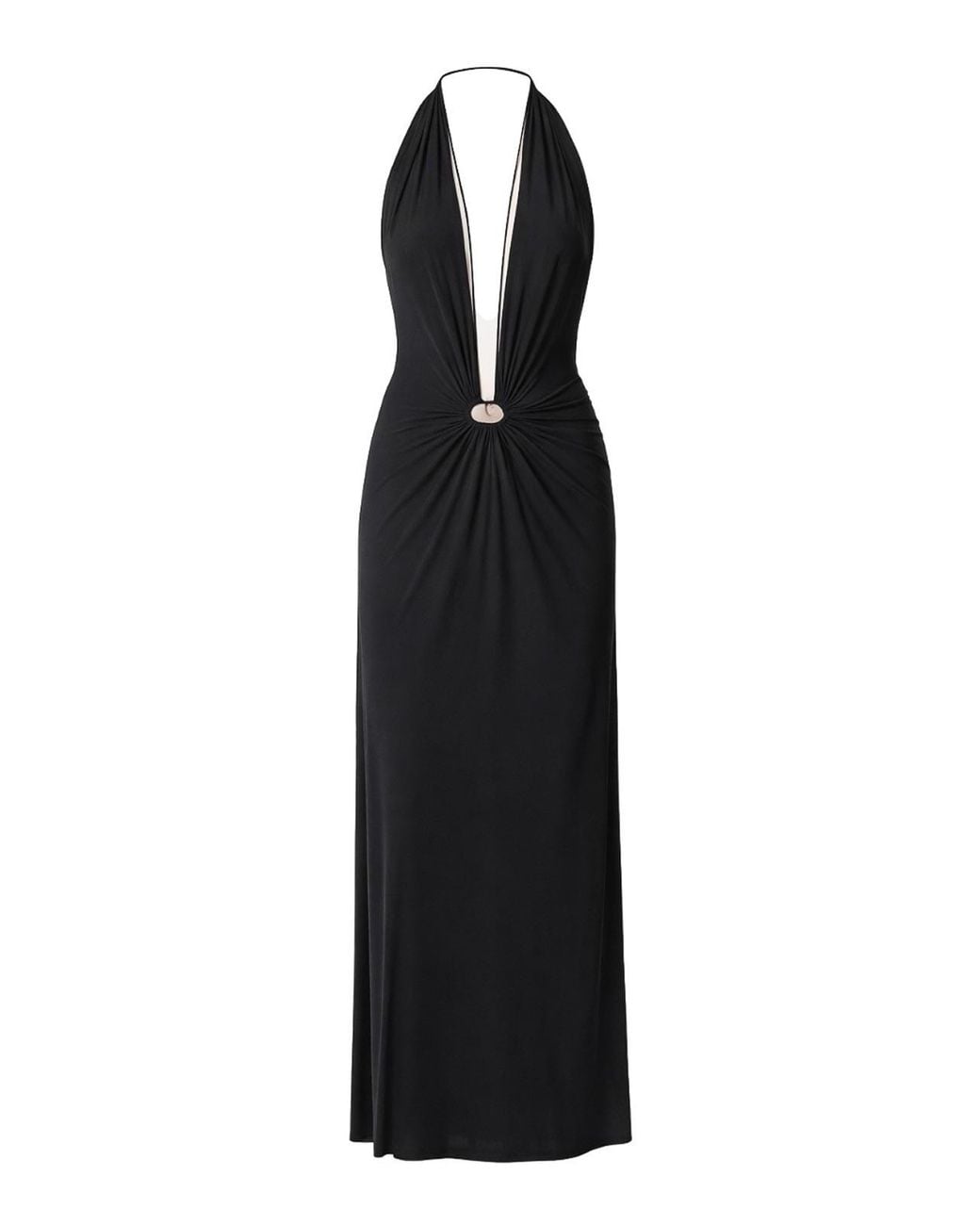 Amazuìn Black Jersey Long Dress