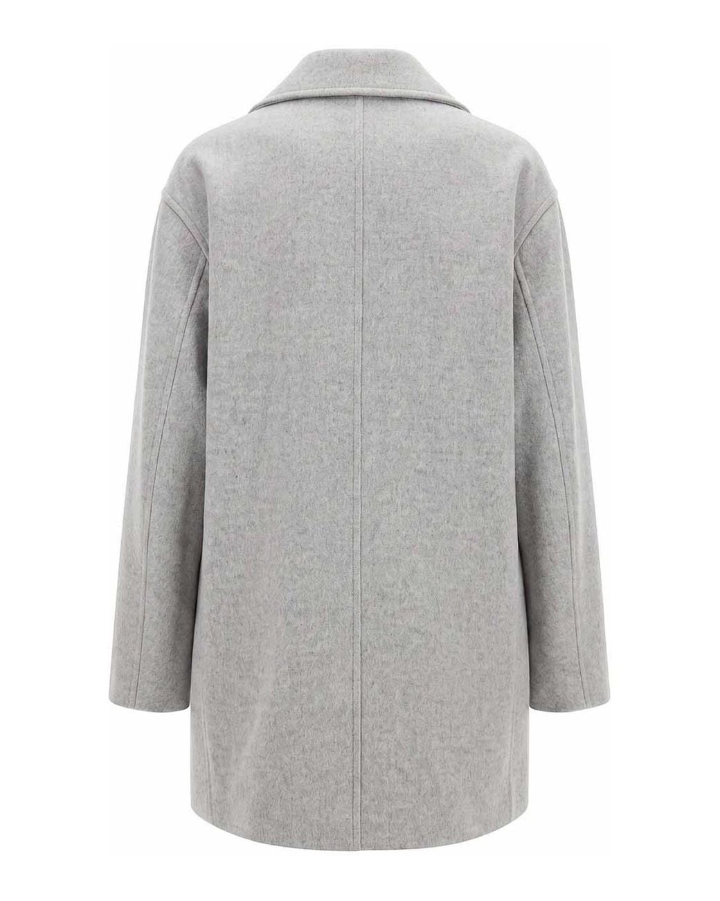 Bottega Veneta Gray Wool Cashmere Short Coat
