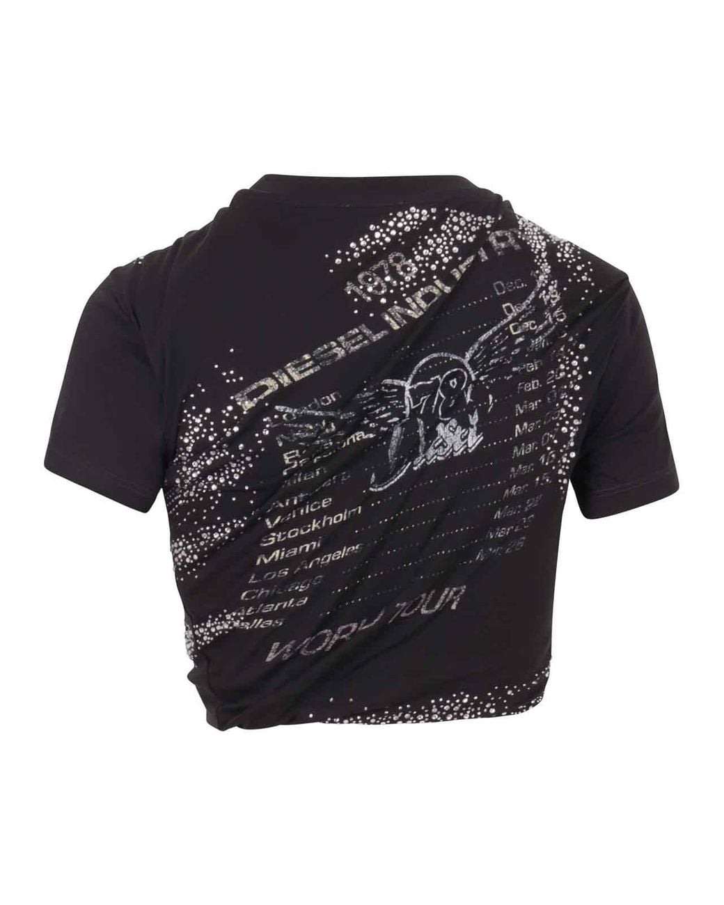 DIESEL Black Double Layered Ruffle T-Shirt