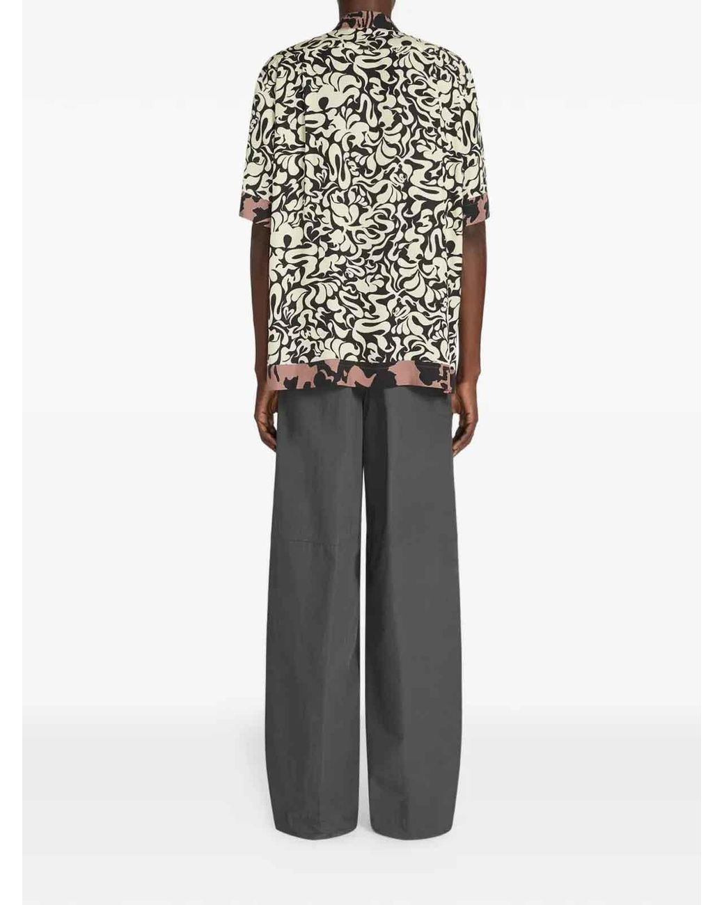 Dries Van Noten Black Boxy Viscose Shirt
