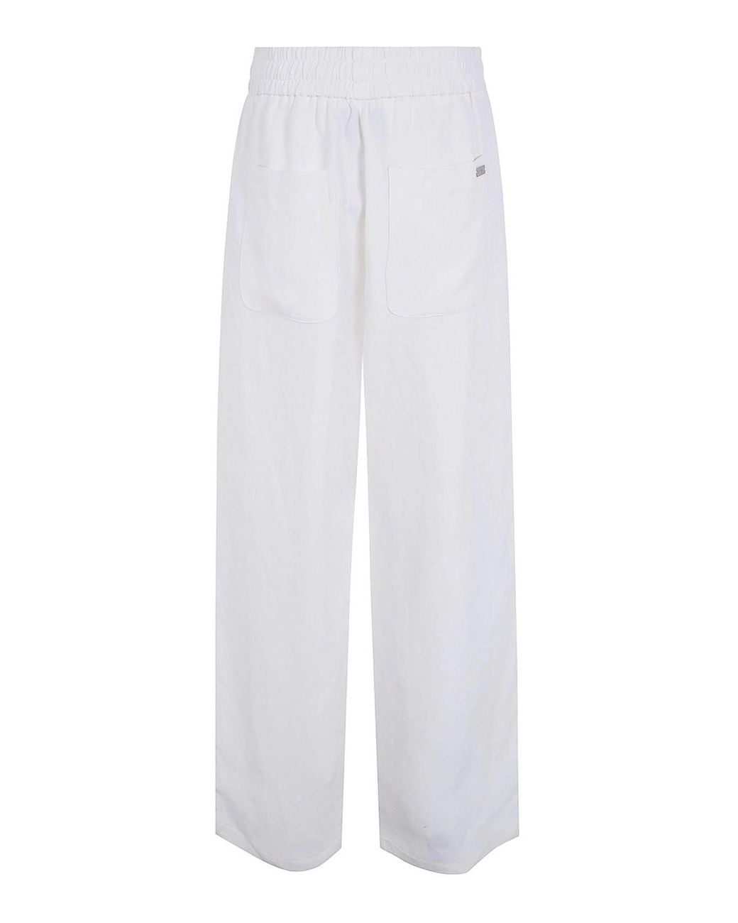 AMI White Elasticated Waist Trousers