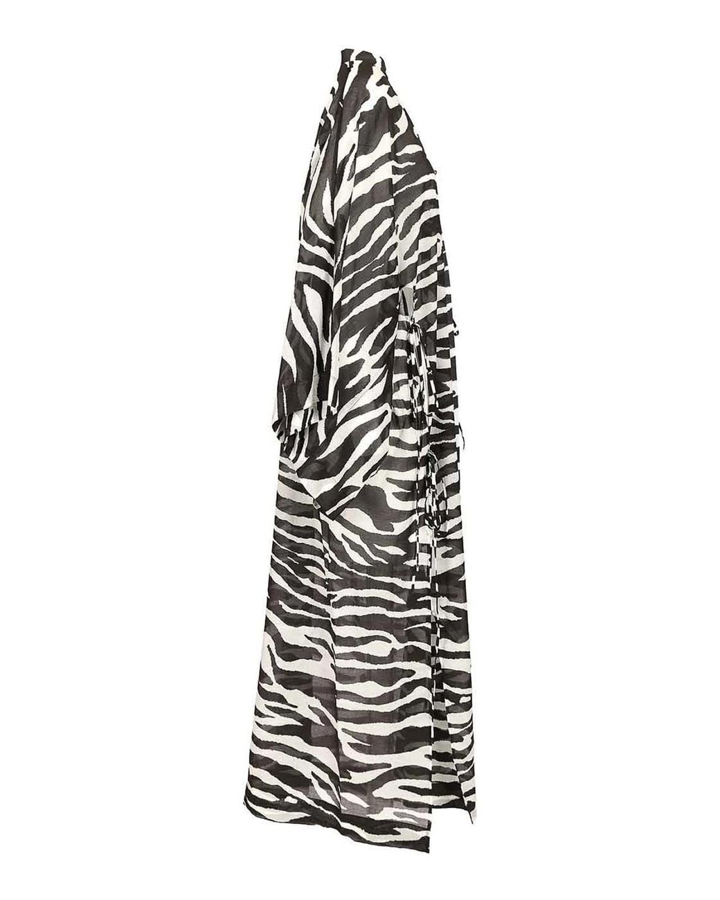 The Attico White Zebra Print Caftan