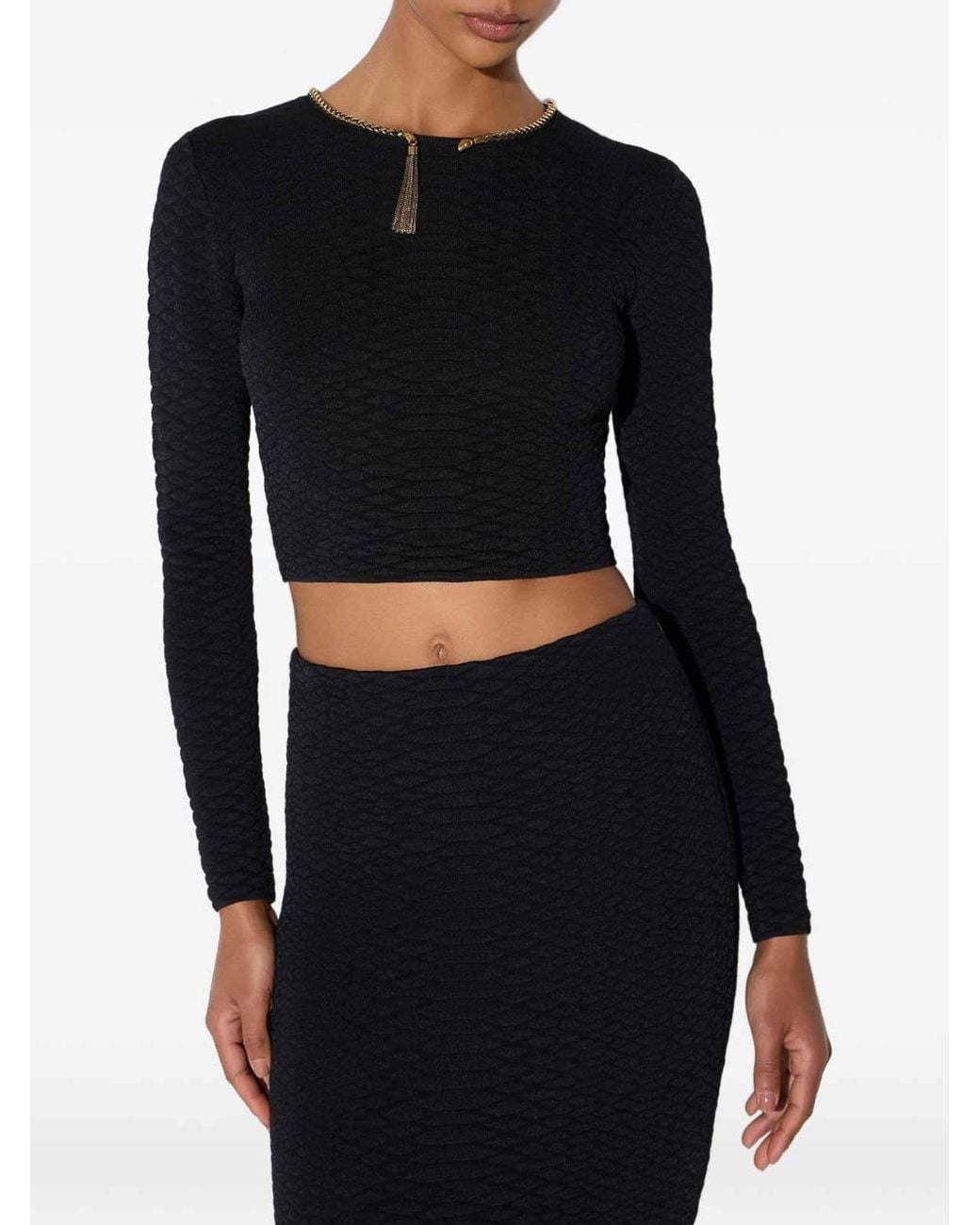 Elisabetta Franchi Blue Cropped Top