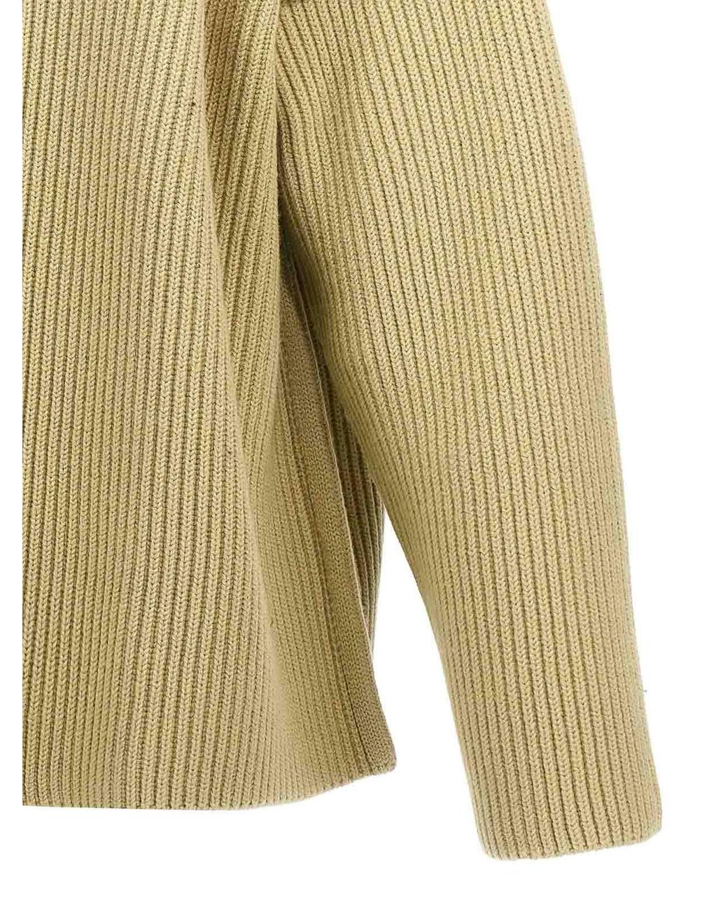 Jil Sander Natural Geometric Neckline Sweater for men
