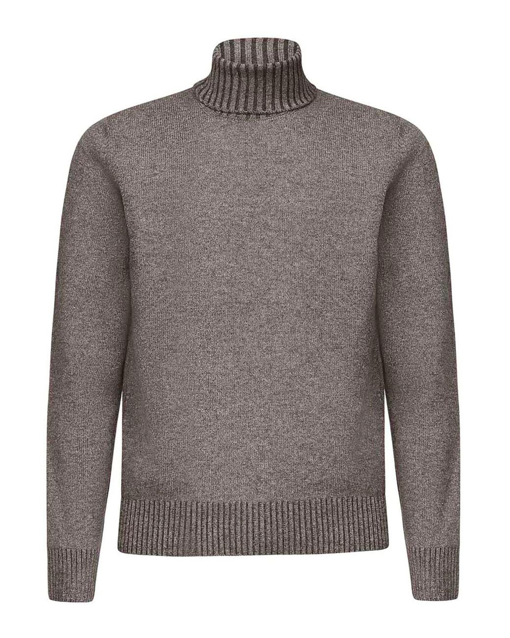 Giuliano Galiano Gray Premium Turtleneck Sweater for men