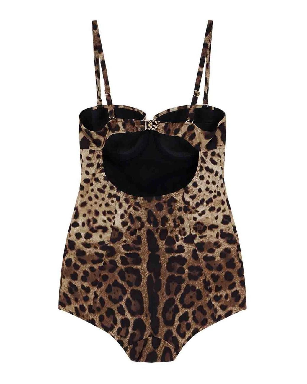 Dolce & Gabbana Brown One-Piece Swimsuit
