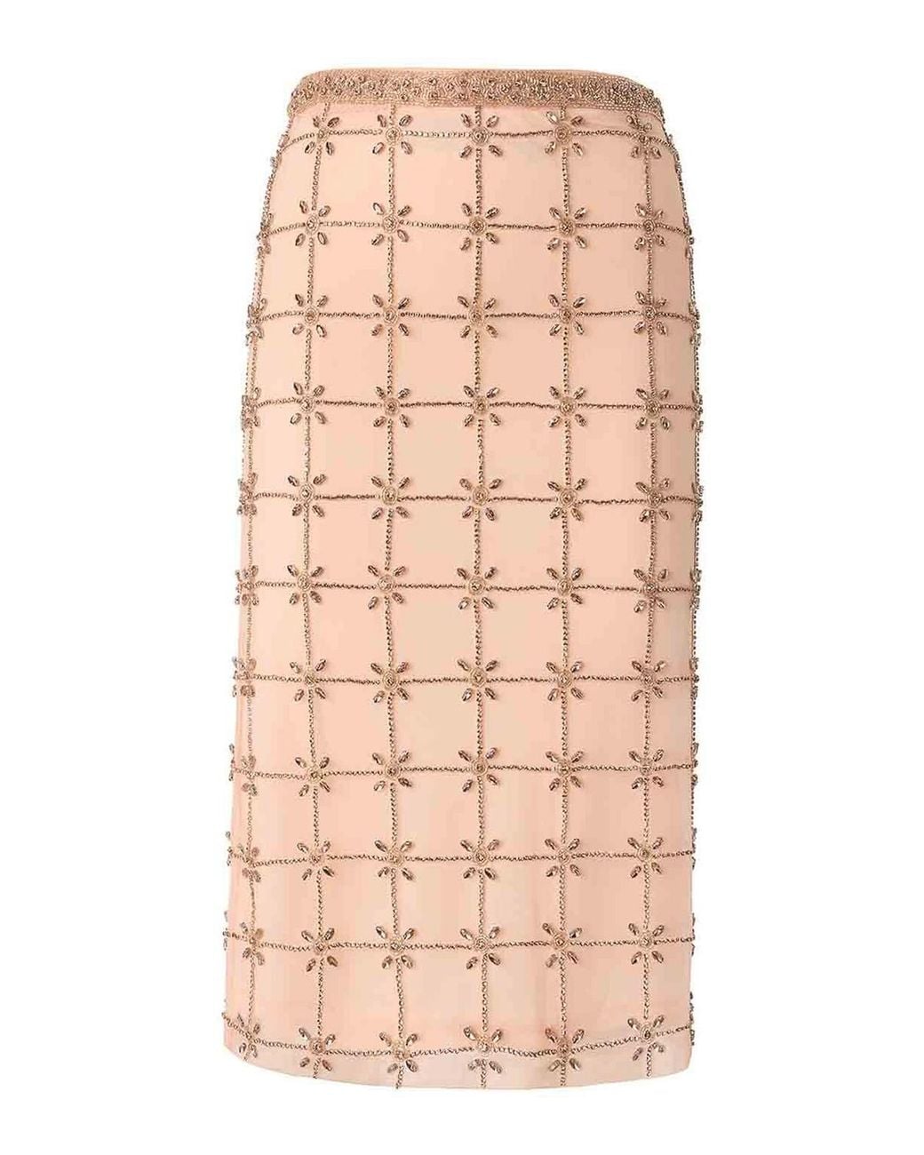 Pinko Natural Crystal Embellished Skirt