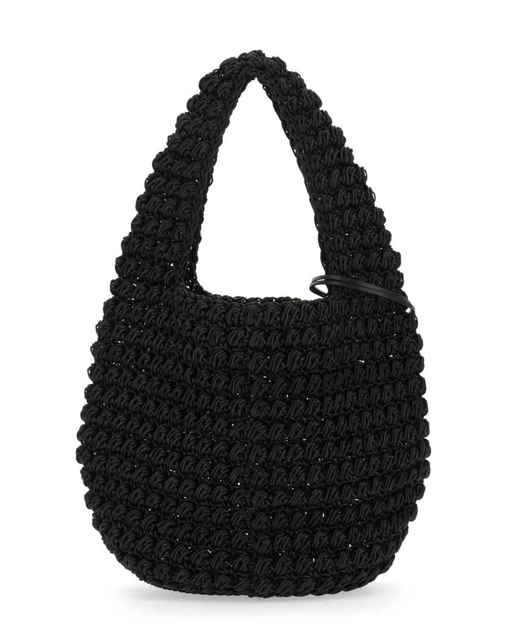 J.W. Anderson Black Popcorn Basketball Big Shoulder Bag
