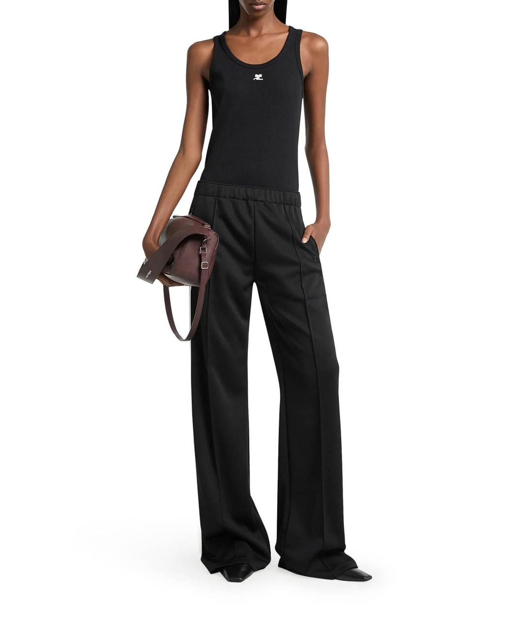 Courreges Blue Sweatpants With Contrasting Side Stripe