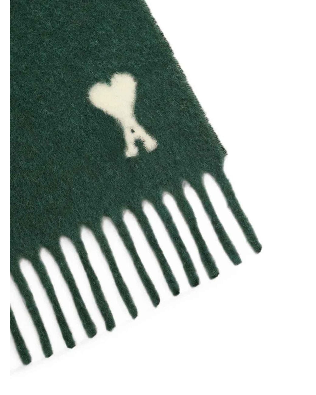 AMI Green Adc Alpaca Scarf