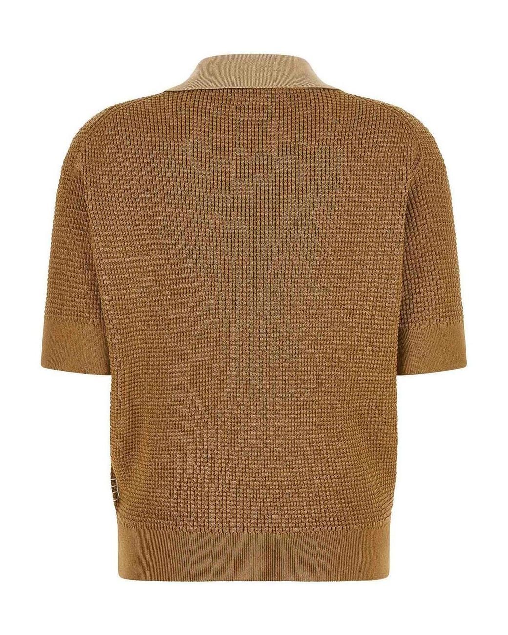 J.W. Anderson Brown Waffle Stitch Polo Shirt