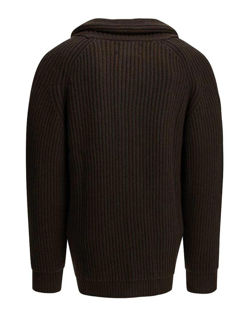 Filson Black Knit V-Neck Cardigan With Pockets for men