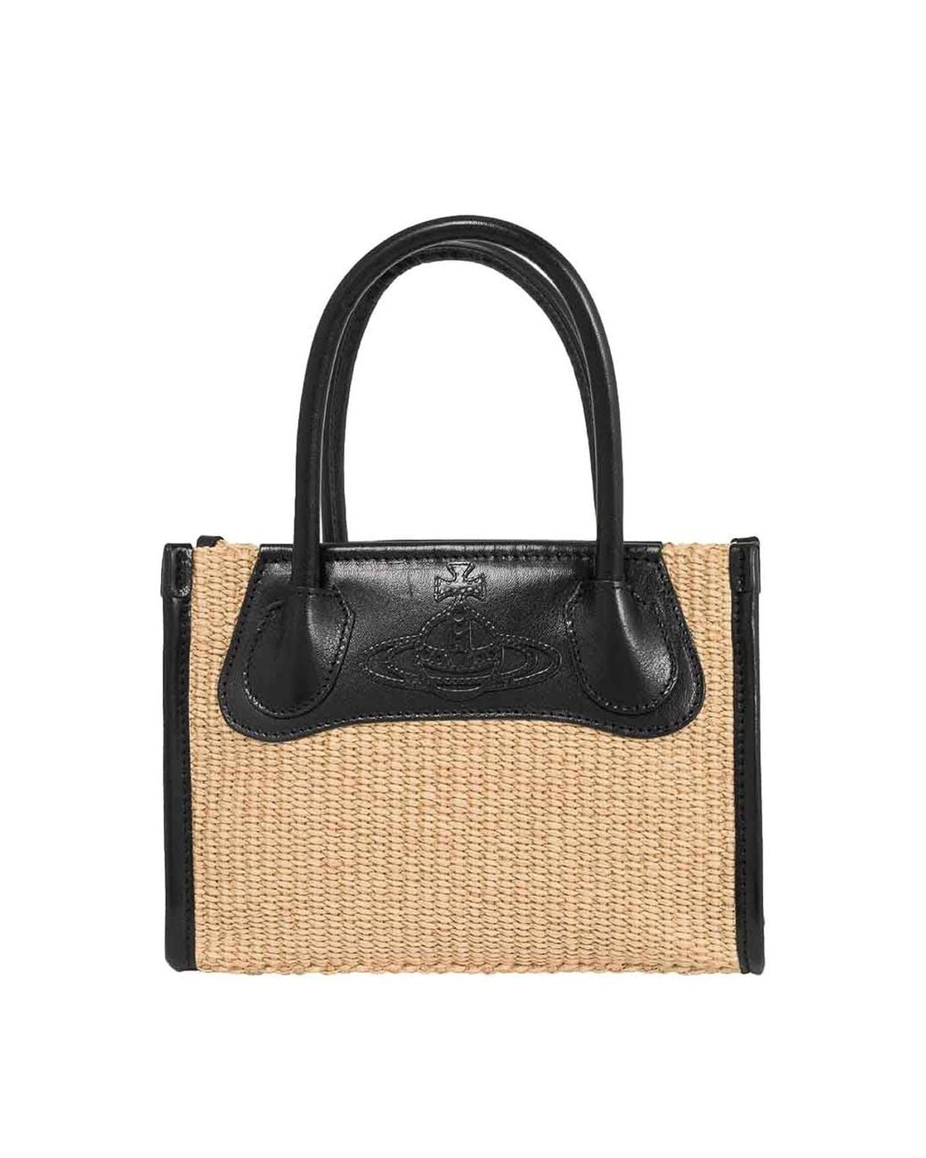 Vivienne Westwood Black Troy Small Crossbody Tote Bag
