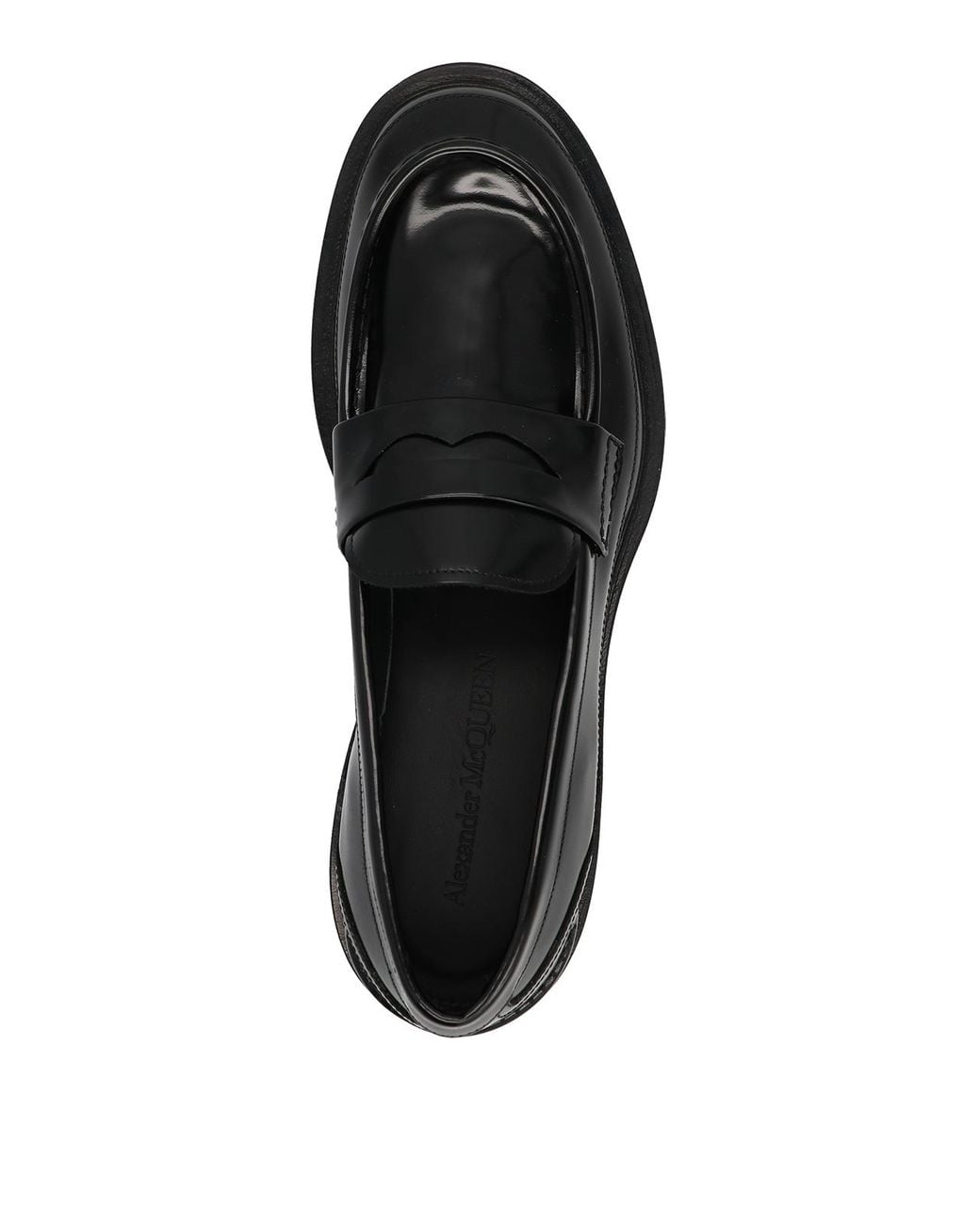 McQueen Black Moccasin In Brushed Leather for men