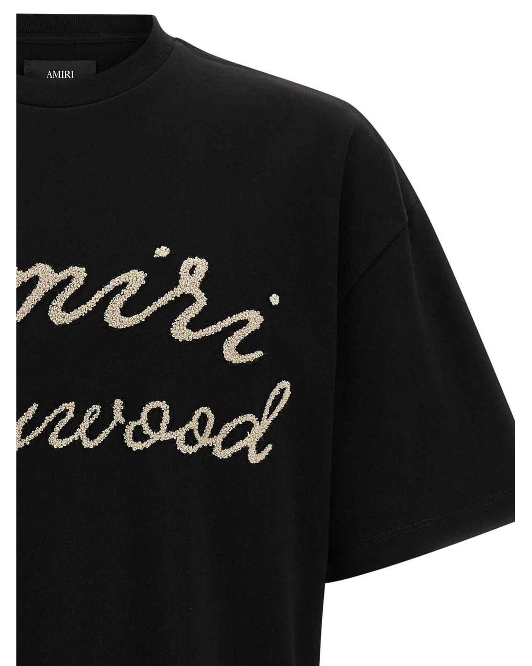Amiri Black Hollywood Cotton T-Shirt for men