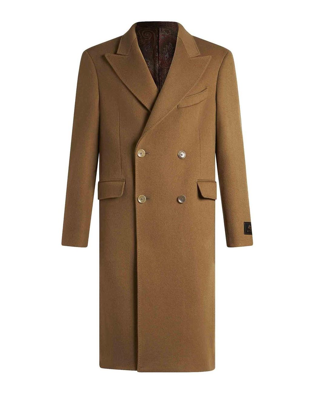 Etro Brown Cashmere Coat for men