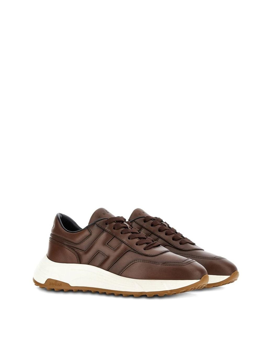 Hogan Brown Hyperlight Nappa Leather Sneakers for men