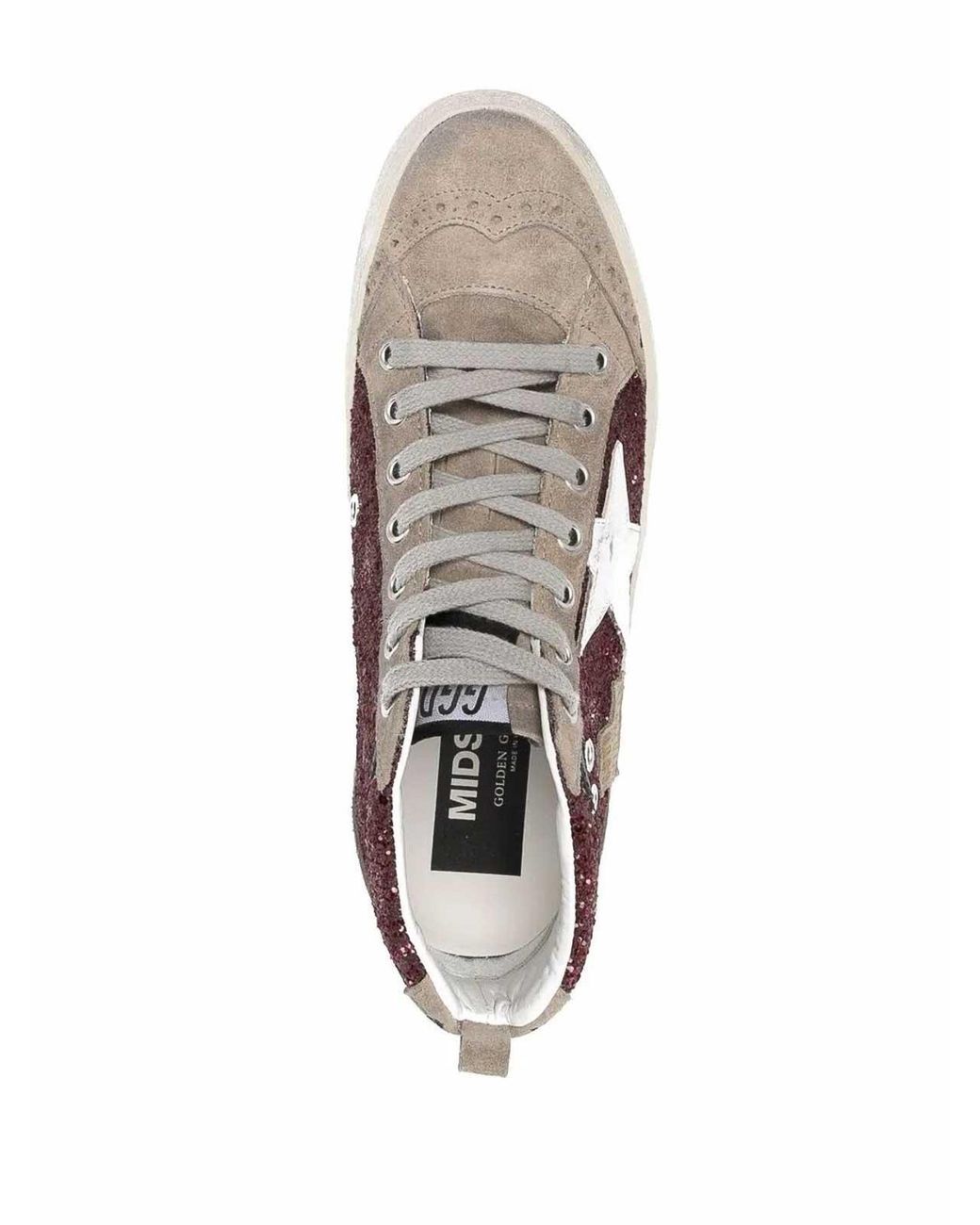 Golden Goose Deluxe Brand Red Mid Star Glitter Sneakers
