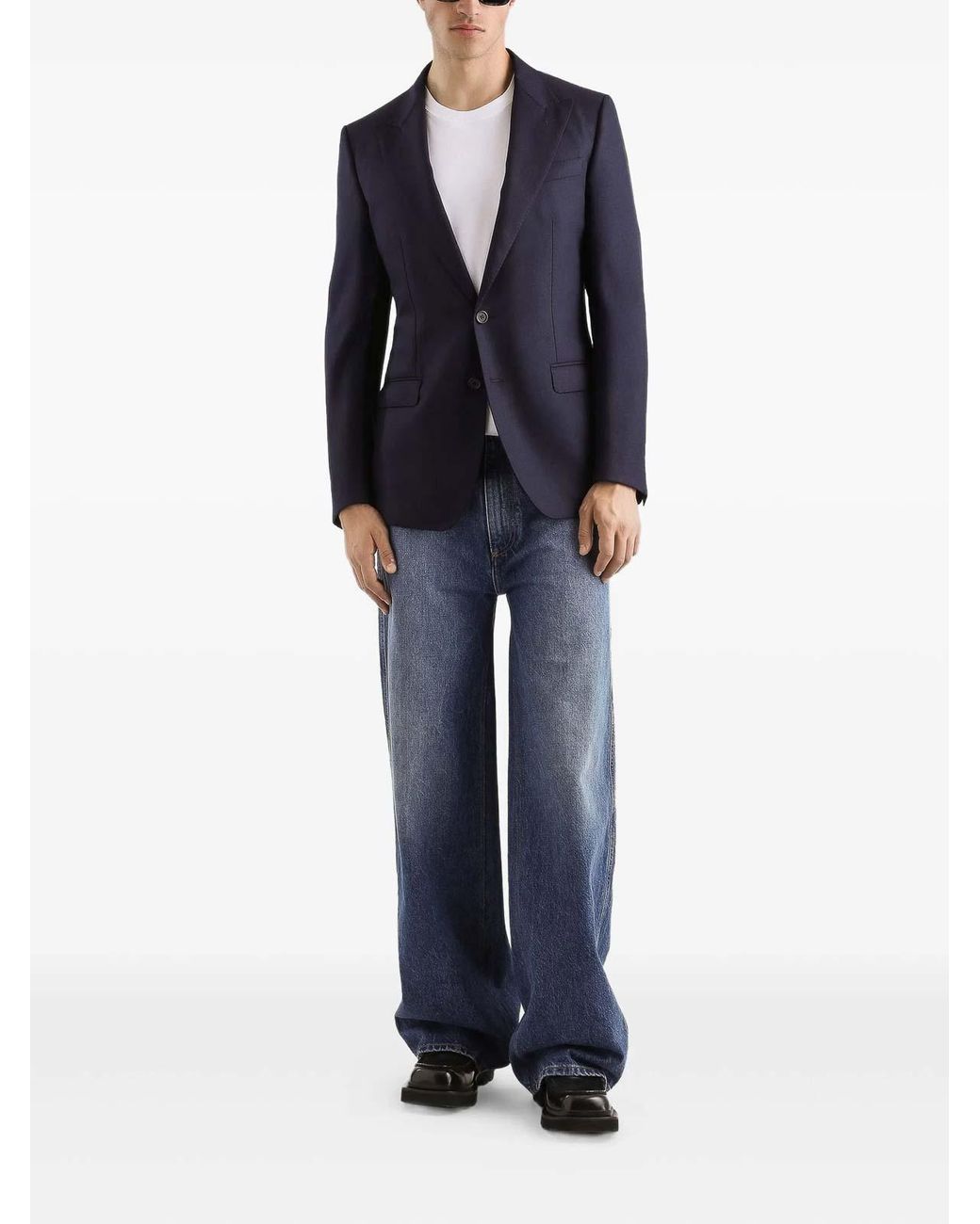 Dolce & Gabbana Blue Single-Breasted Taormina Blazer for men
