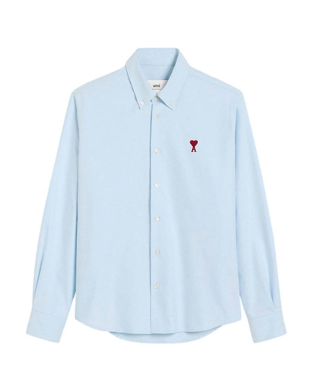 AMI Blue De Coeur Cotton Shirt for men