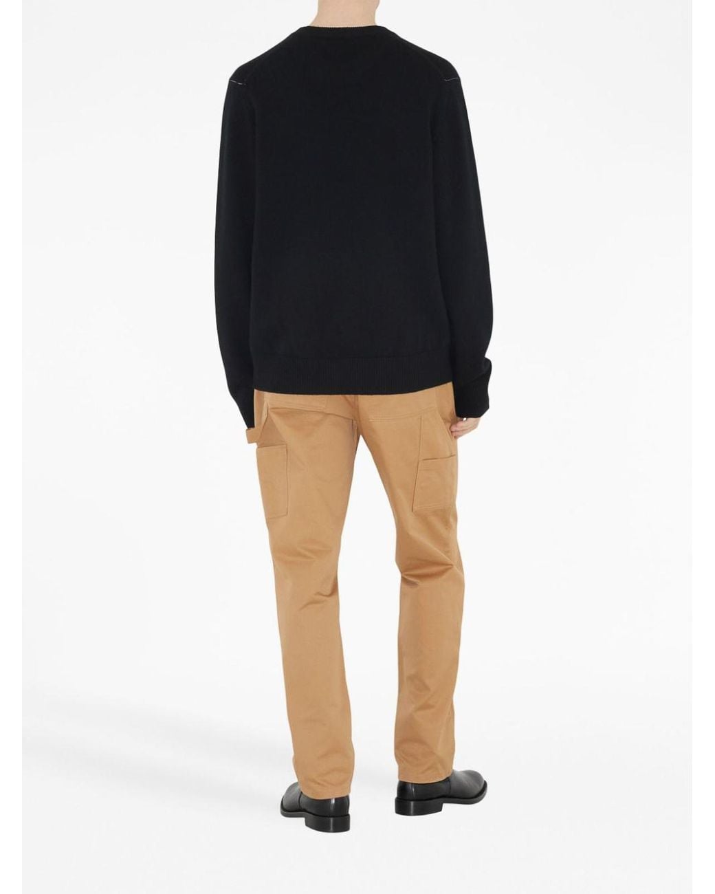 Burberry Natural Embroidered Ekd Cargo Trousers for men