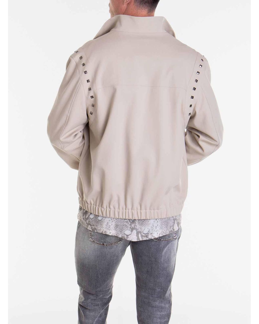 John Richmond Pink Studded Zip Jacket for men