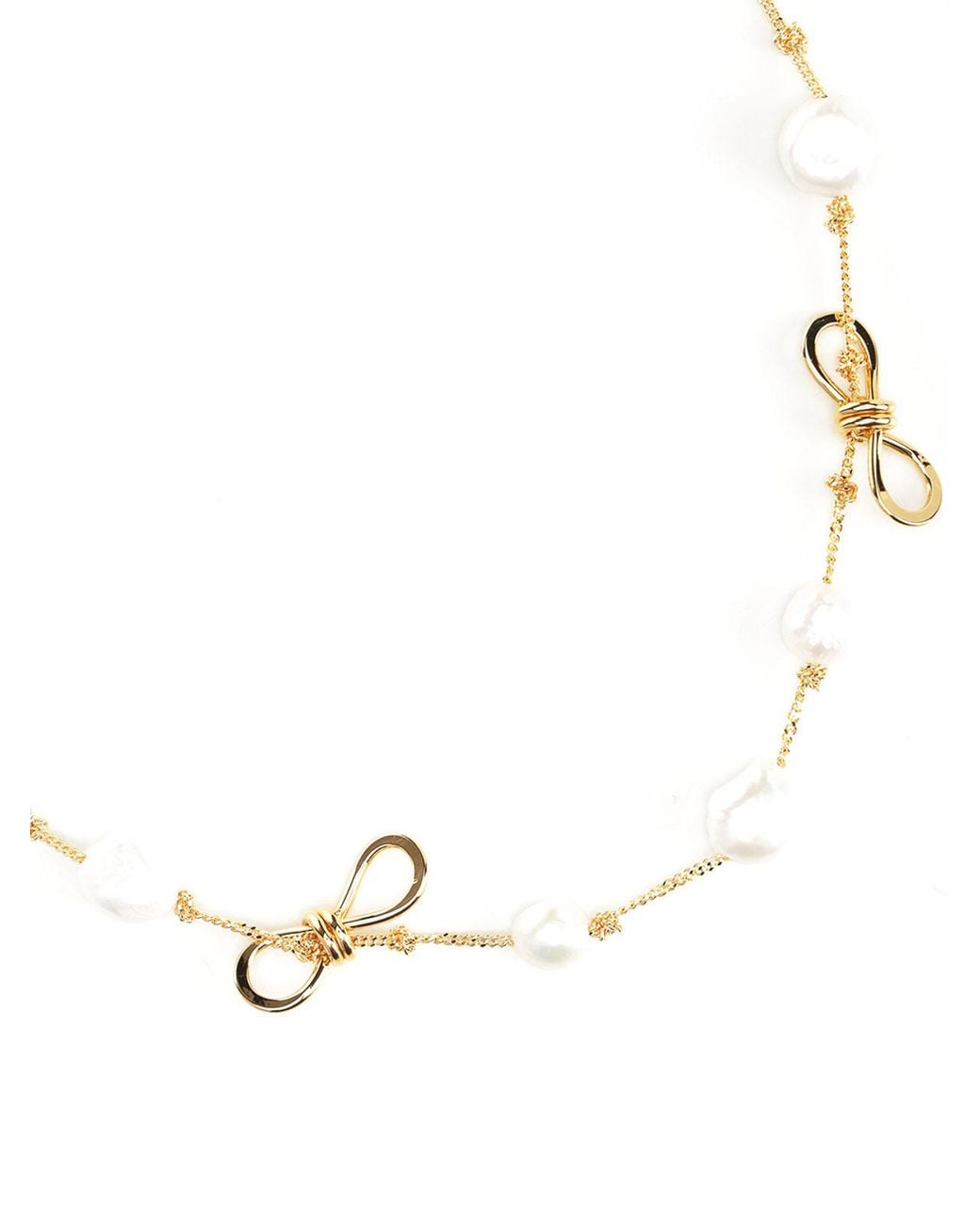 Marni Natural Necklace With Knots And Pearls