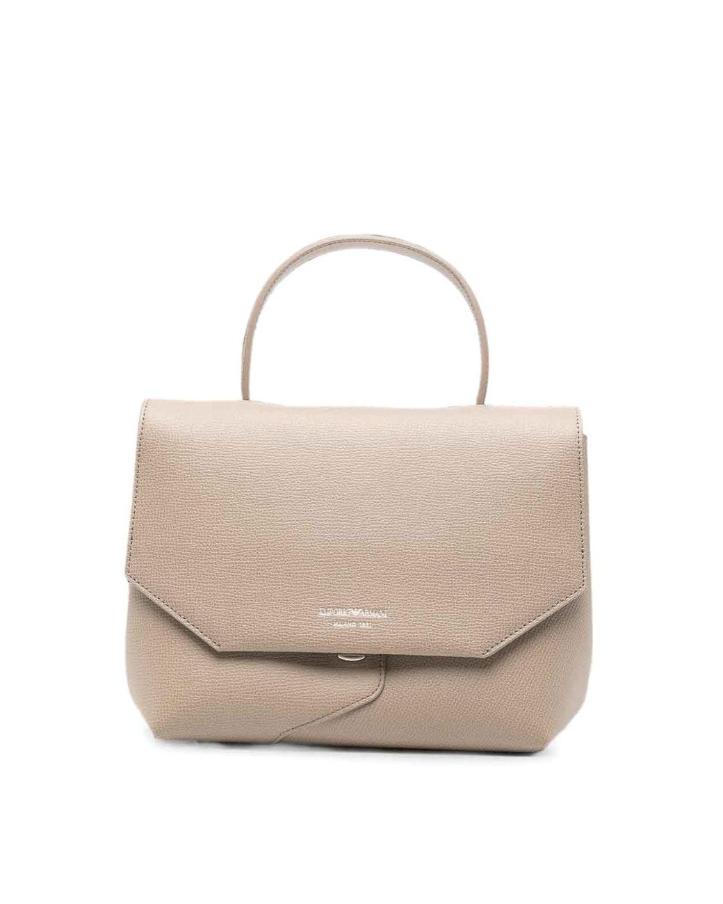 Emporio Armani White Medium Leather Handbag
