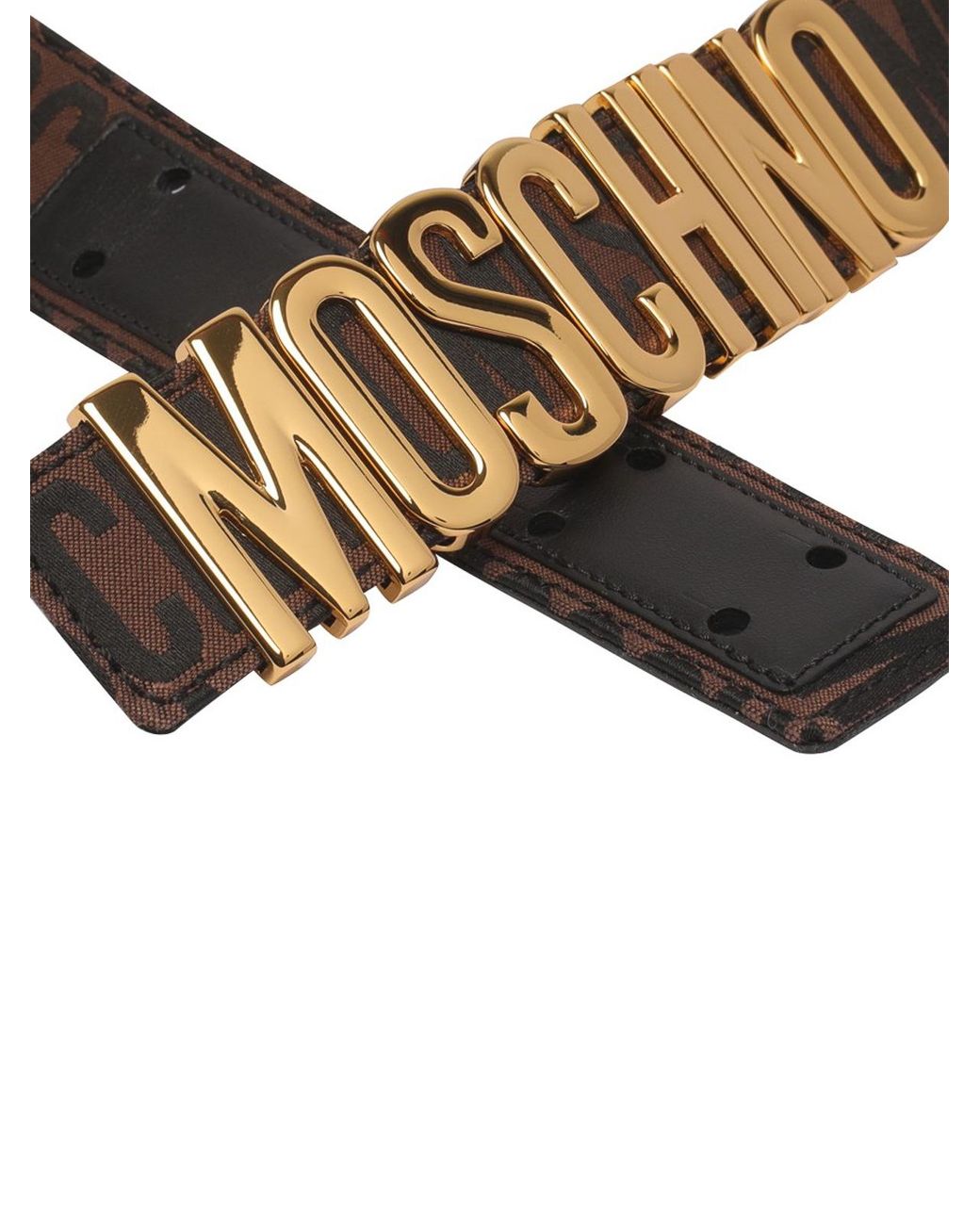 Moschino Black Reversible Leather Belt With Logo for men