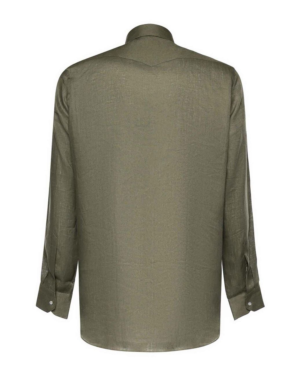Sartorio Napoli Green Texas Linen Shirt for men