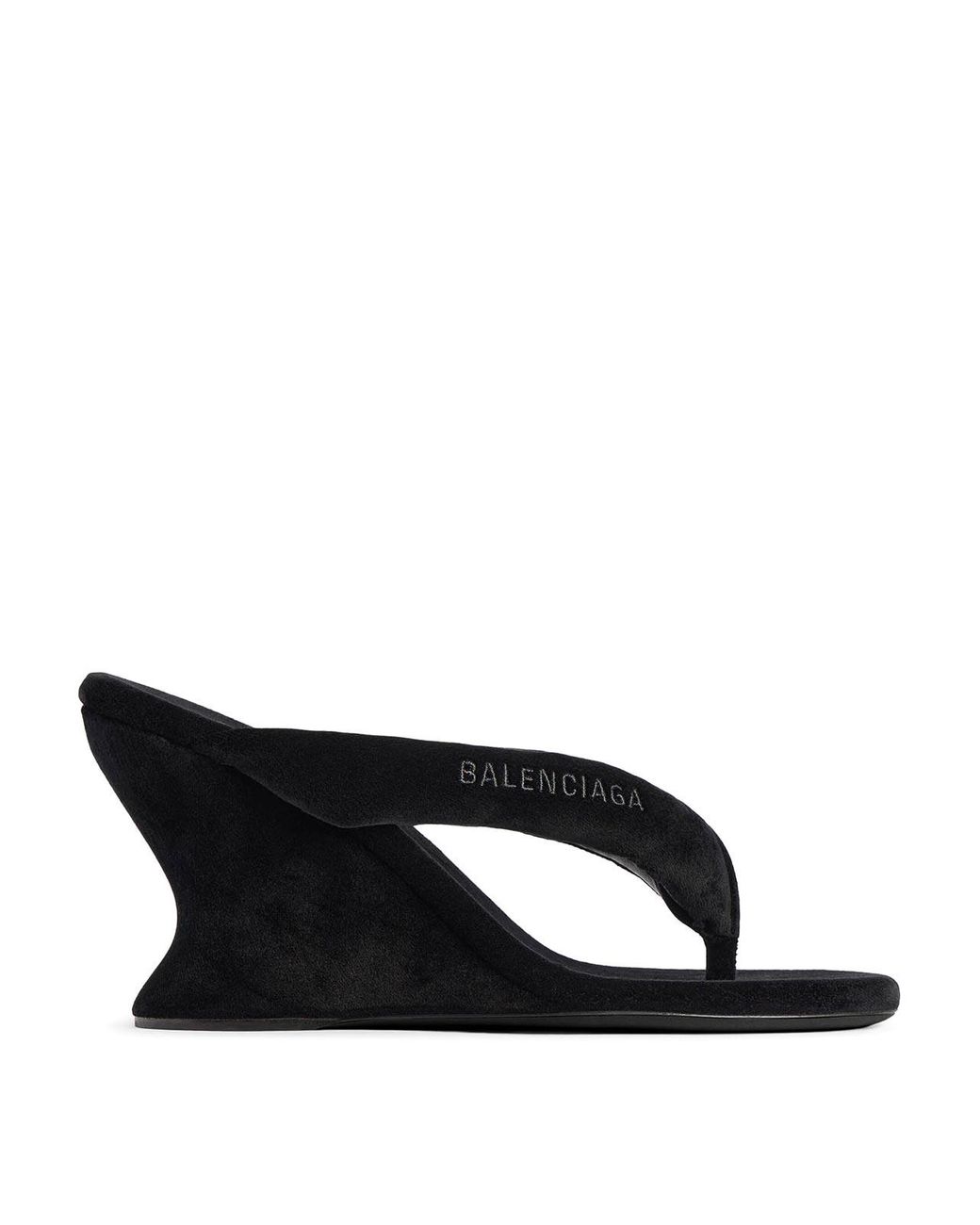 Balenciaga Black Gaeta Wedge Flip-Flops