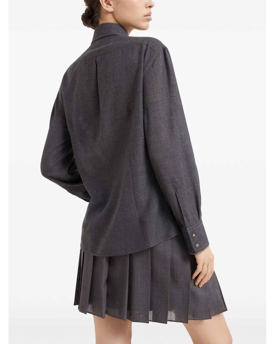 Brunello Cucinelli Blue Long Sleeve Shirt