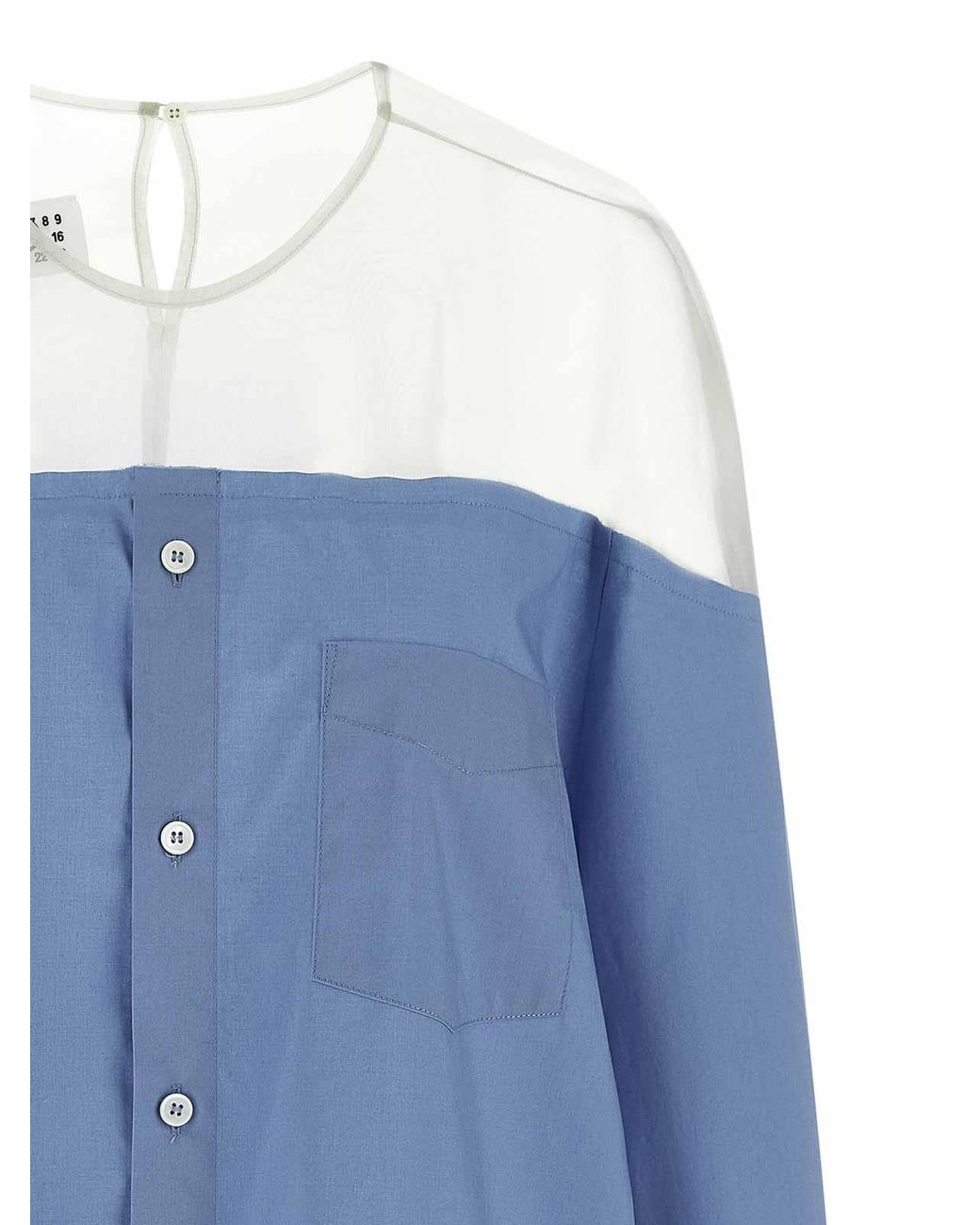 MM6 by Maison Margiela Blue Tulle Insert Shirt
