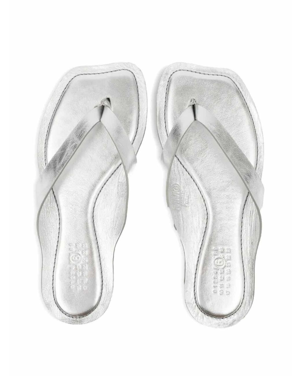 MM6 by Maison Margiela White Flat Sandals