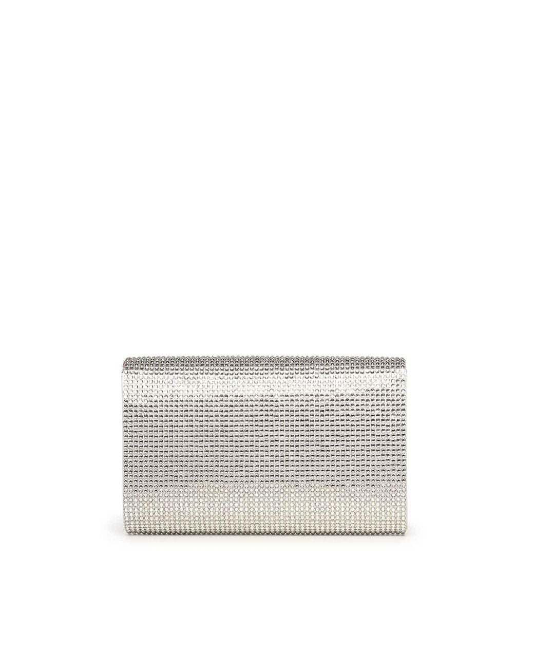 Rene Caovilla White Aida Clutch With Crystals
