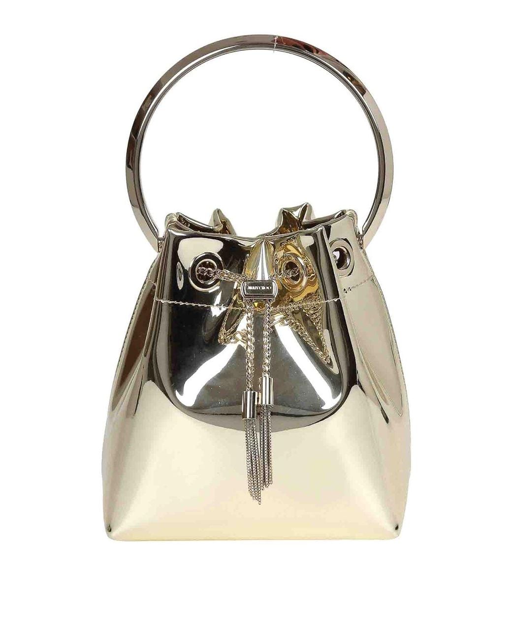 Jimmy Choo White Bon Bon Xvk Bucket Bag