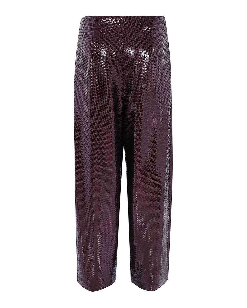 Alberta Ferretti Purple Paillettes Su Jersey Trousers