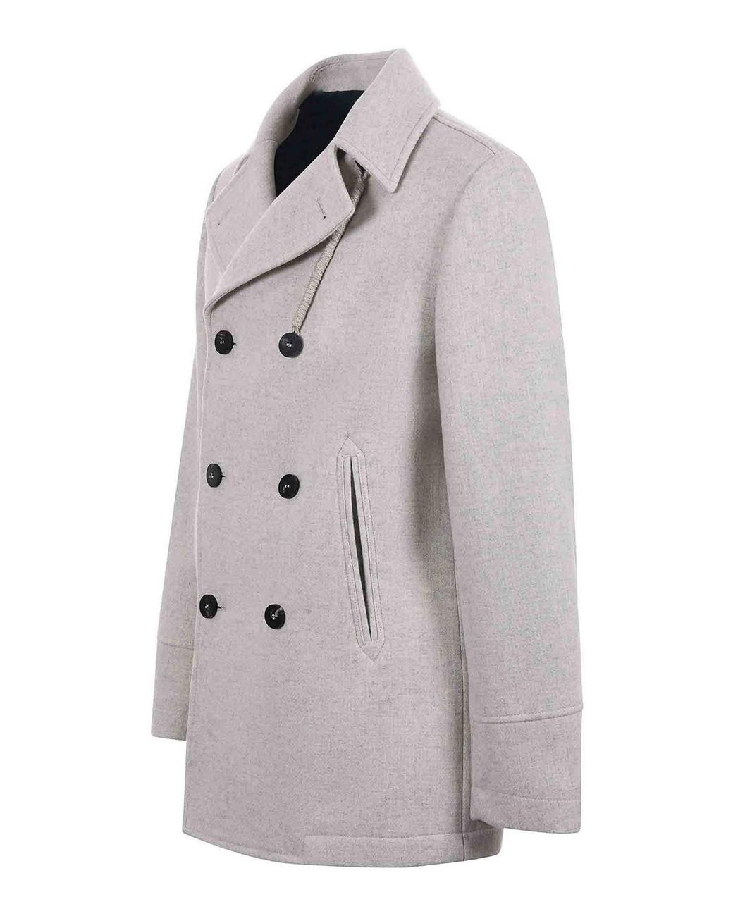 Camplin Gray Wool Blend Peacoat for men